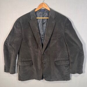 Stafford Essentials Charcoal Gray Corduroy Blazer Dark Academia Professor 48R